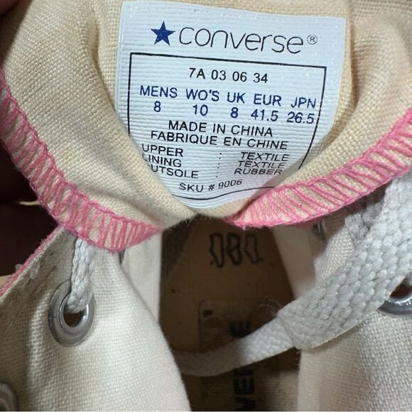 Converse Pink High Top Shoes Women’s Size 10 - Picture 10 of 12